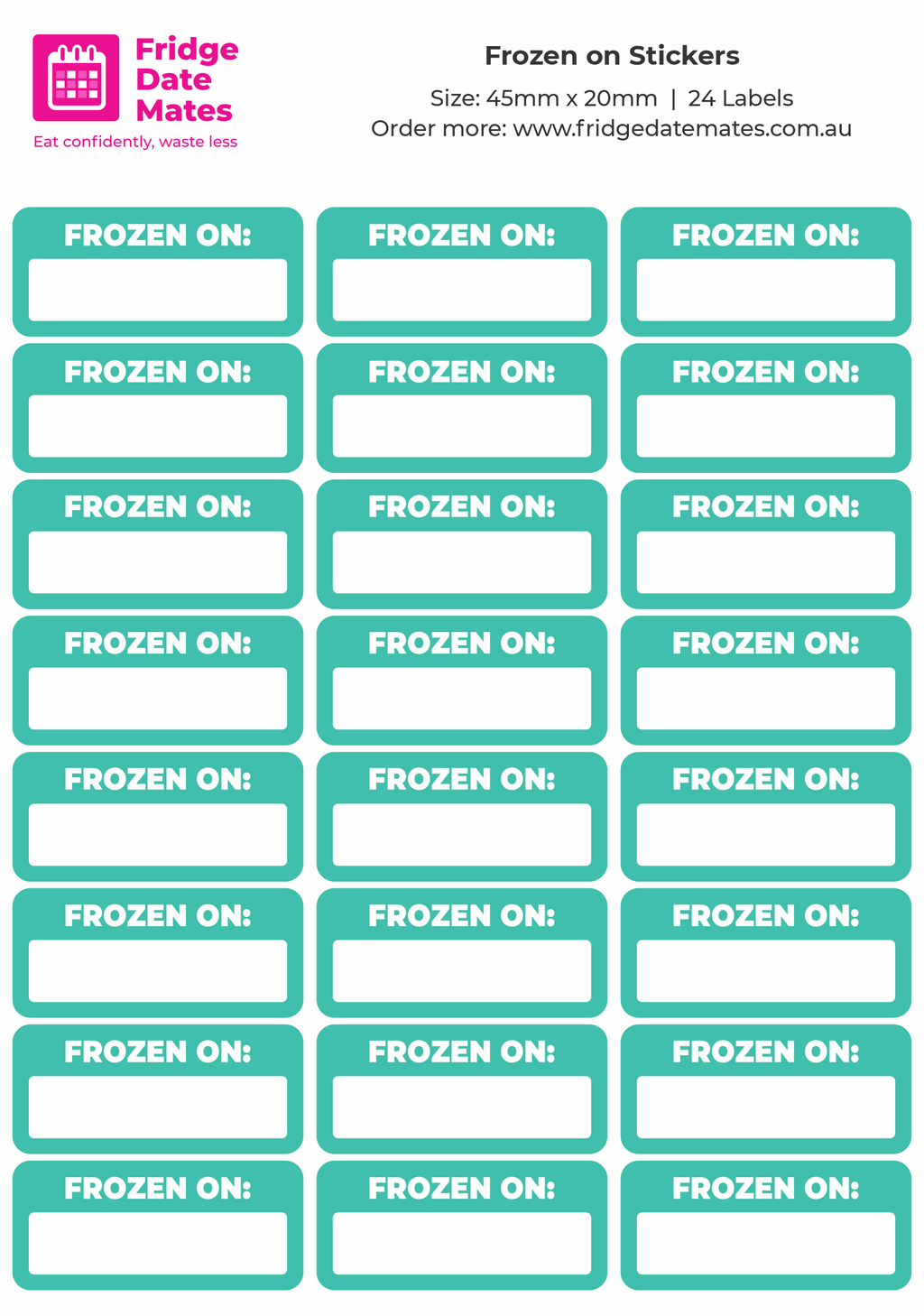 Frozen On Fridge Labels Value Packs