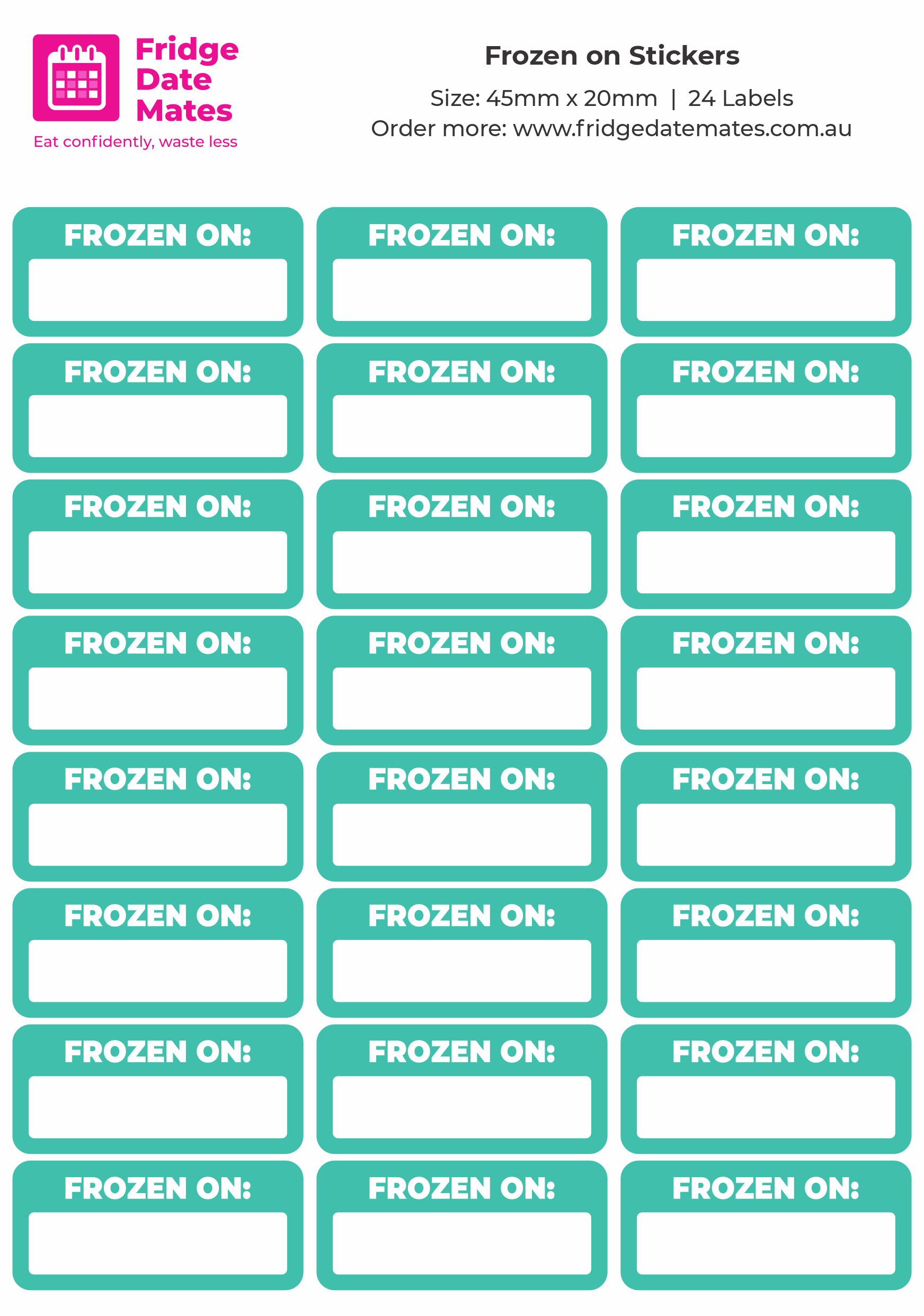 Frozen On Fridge Labels Value Packs