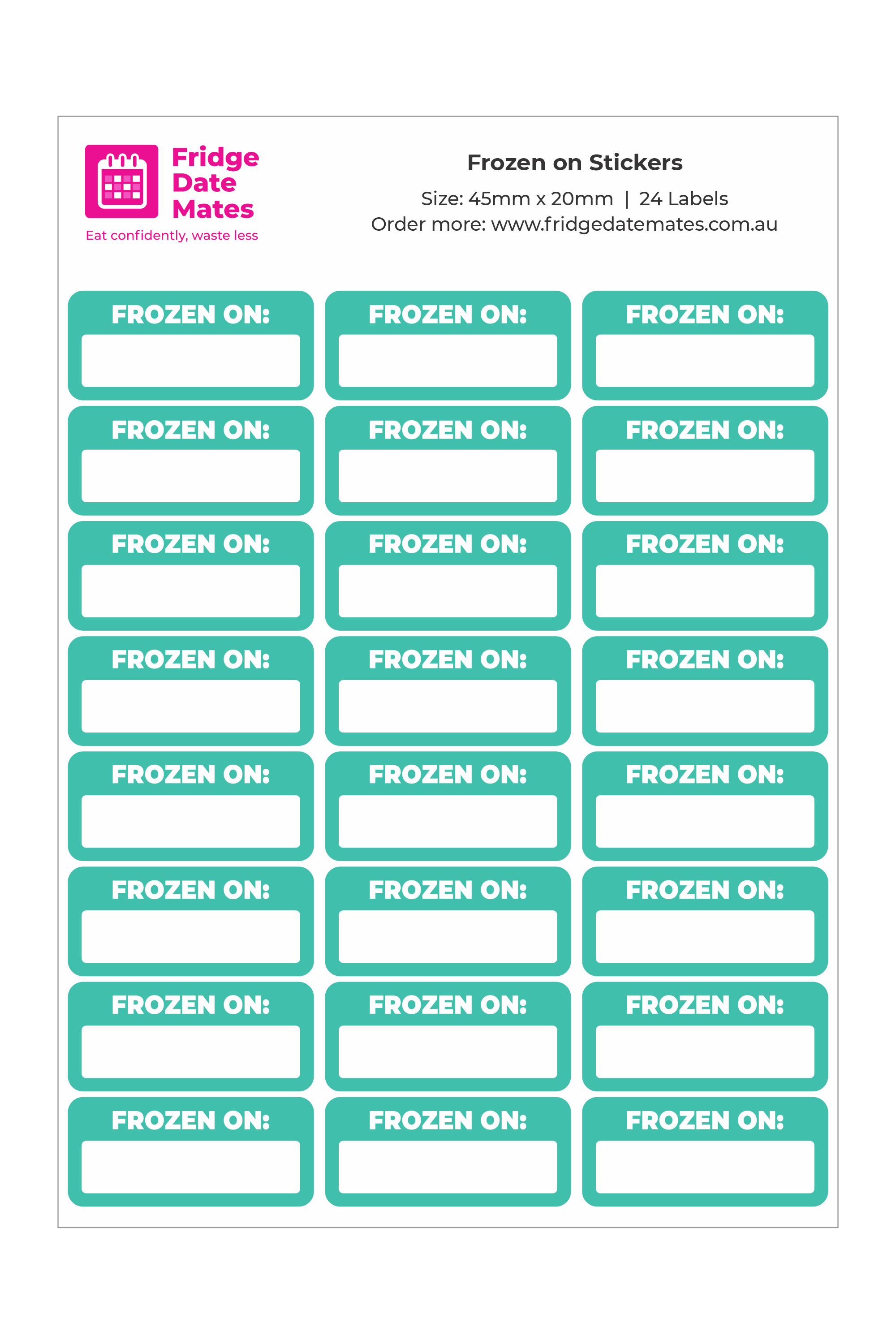 Frozen On Freezer Stickers