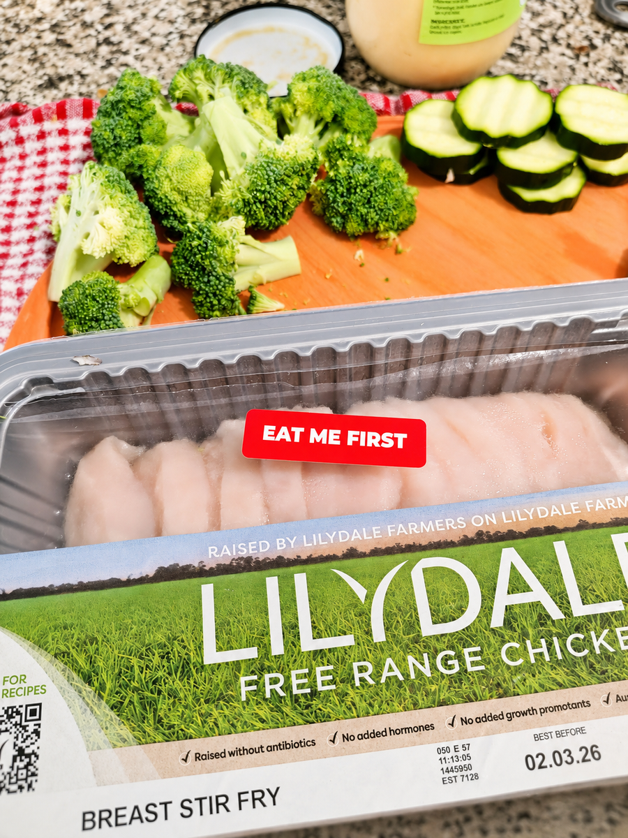 Eat Me First label on food that should be used soon