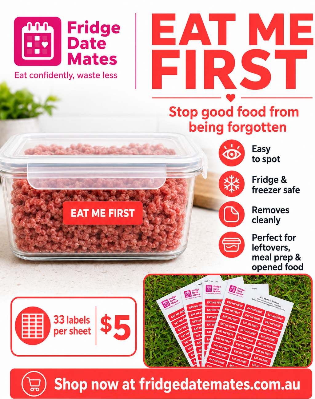 EAT ME FIRST Fridge Labels Value Packs