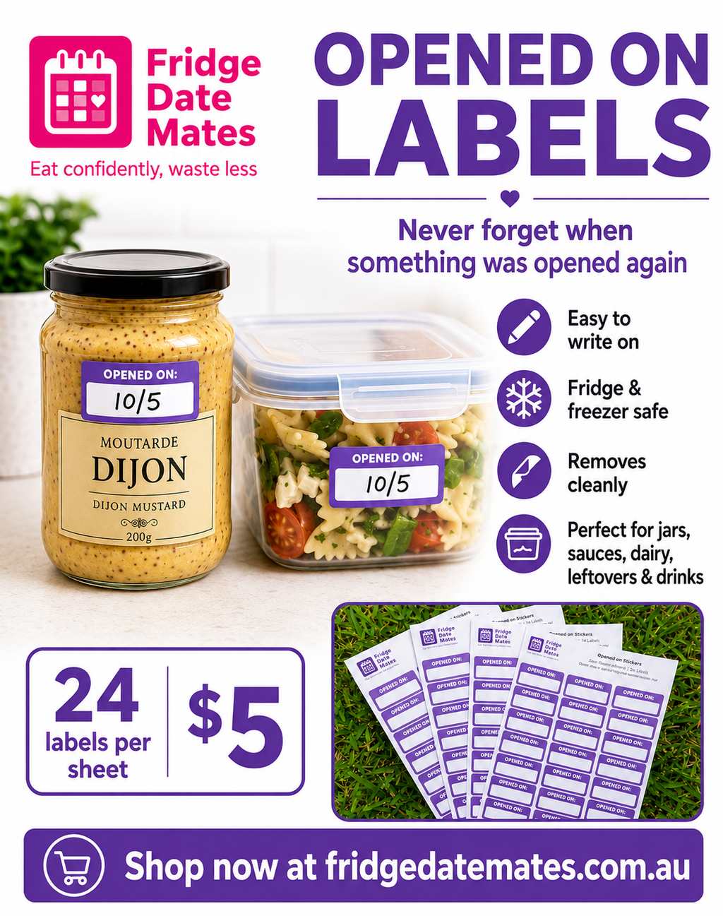 Opened On Fridge Labels Value Packs