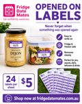 Opened On Fridge Labels Value Packs